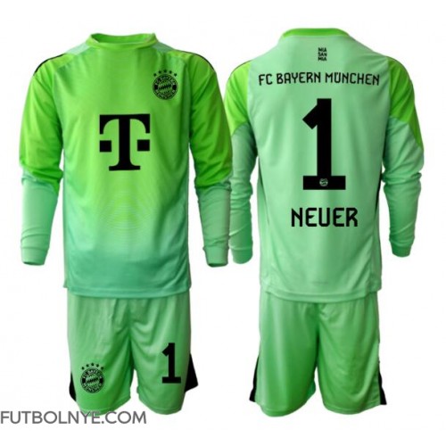 Camiseta Bayern Munich Manuel Neuer #1 Portero Primera Equipación para niños 2025-26 manga larga (+ pantalones cortos)
